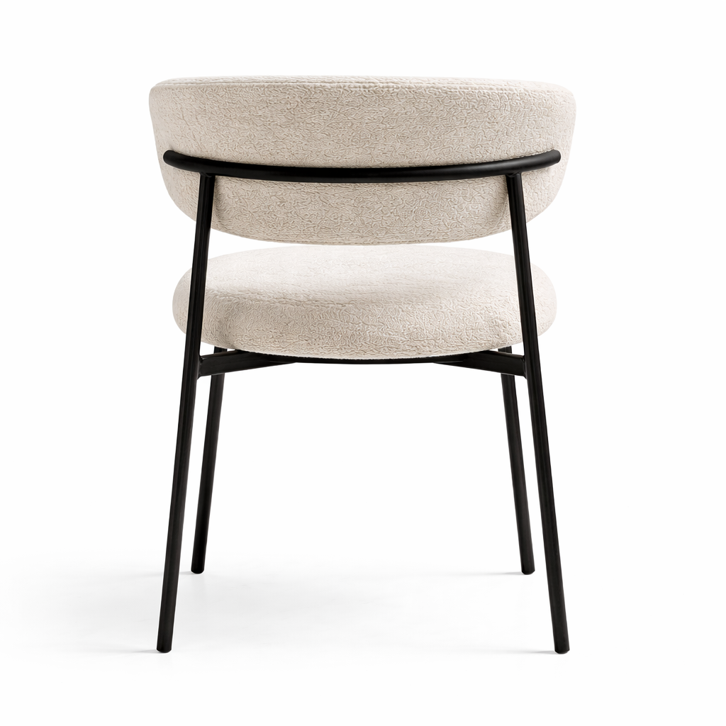 Chaise de salle à manger ELVO – Assise rembourrée, structure métal