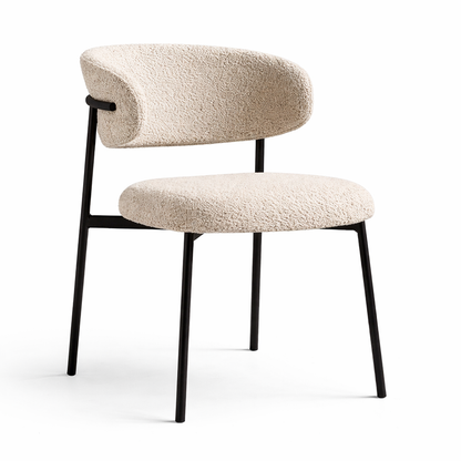 Chaise de salle à manger ELVO – Assise rembourrée, structure métal