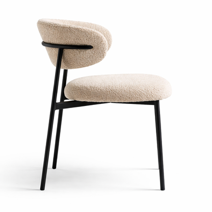 Chaise de salle à manger ELVO – Assise rembourrée, structure métal