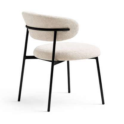 Chaise de salle à manger ELVO – Assise rembourrée, structure métal