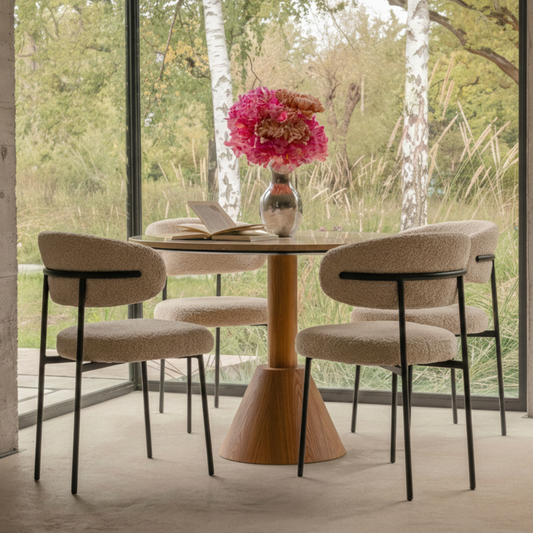 Chaise de salle à manger ELVO – Assise rembourrée, structure métal