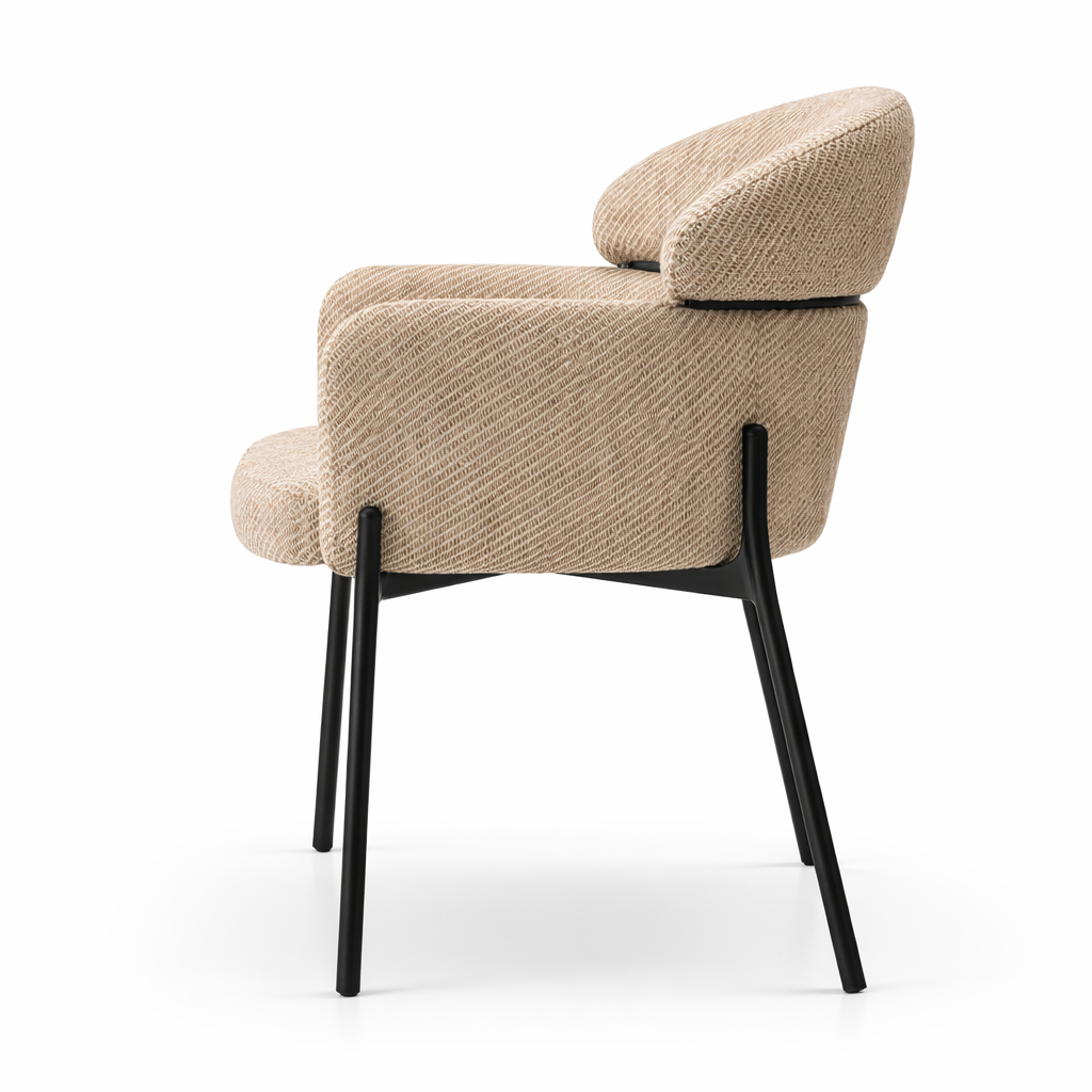 Chaise de salle à manger VALOR – Assise rembourrée, structure métal